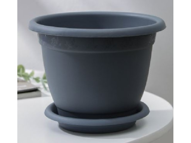 Горшок для цветов InGreen Aphrodite D 290 mm, 7,8л с подставкой №6 серый